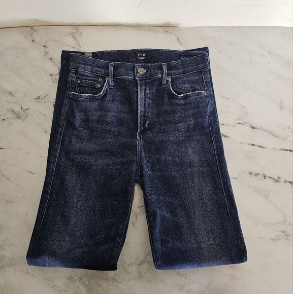 Citizens Of Humanity High Rise Skinny Dark Blue Denim Jeans 27 Preowned - Picture 5 of 7